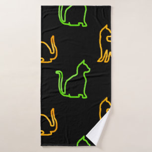 Seamless pattern with catsabstract,animal,art,arti bath towel