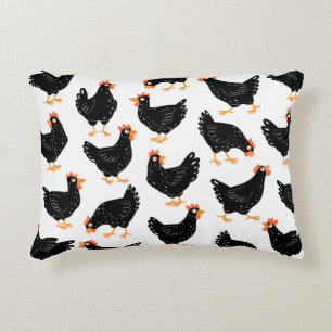 Seamless pattern with chicken decorative cushion