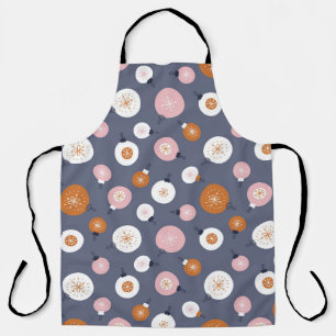 Seamless pattern with Christmas balls on a dark ba Apron