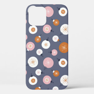 Seamless pattern with Christmas balls on a dark ba iPhone 12 Case
