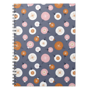 Seamless pattern with Christmas balls on a dark ba Notebook