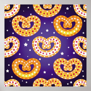 Seamless pattern with Christmas sweets. Vintage il Poster