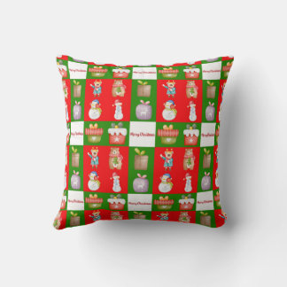Seamless pattern with Christmas theme illustration Cushion