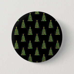 Seamless pattern with Christmas trees 6 Cm Round Badge