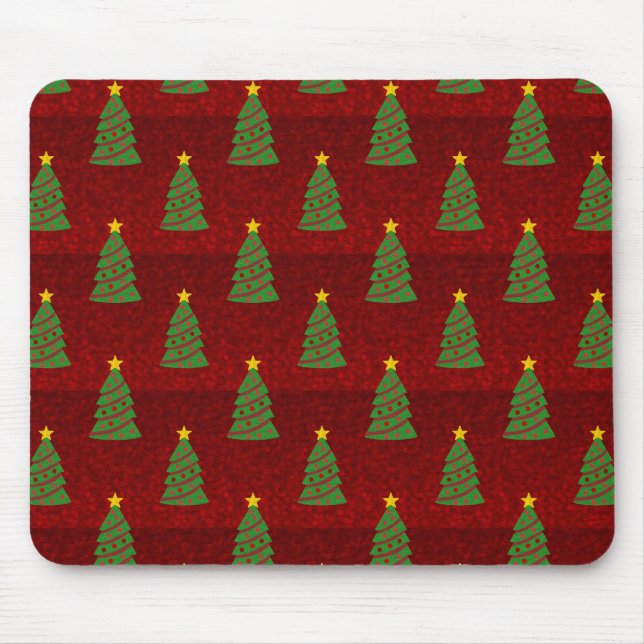 Seamless pattern with Christmas trees Mouse Mat (Front)