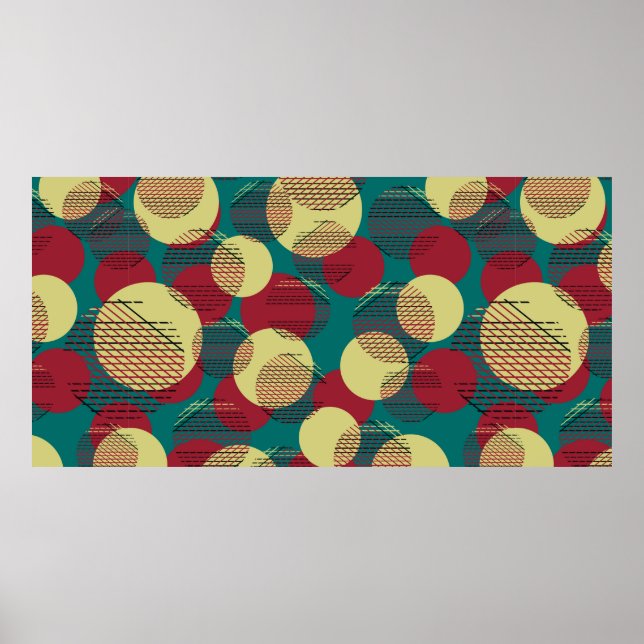 Seamless pattern with circles and lines.  poster (Front)
