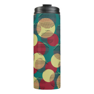 Seamless pattern with circles and lines. thermal tumbler