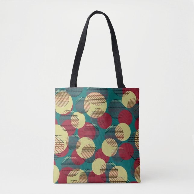 Seamless pattern with circles and lines.  tote bag (Front)