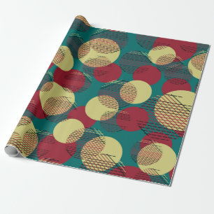Seamless pattern with circles and lines. wrapping paper