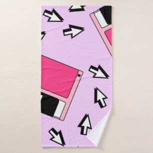 Seamless pattern with colorful floppy disk in vapo bath towel