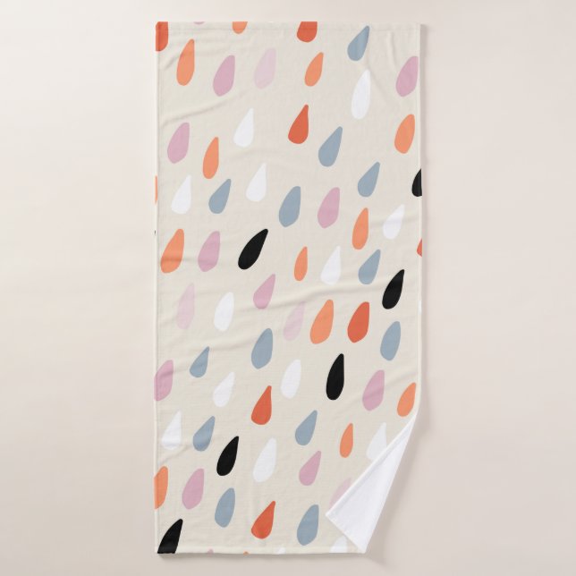 Seamless pattern with colorful hand drawdrops stai bath towel (Bath Towel)
