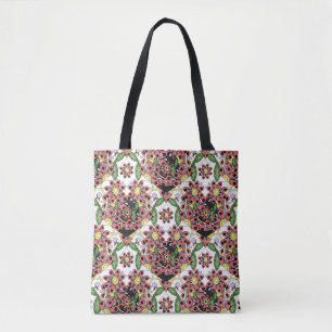 Seamless pattern with colorful hearts tote bag