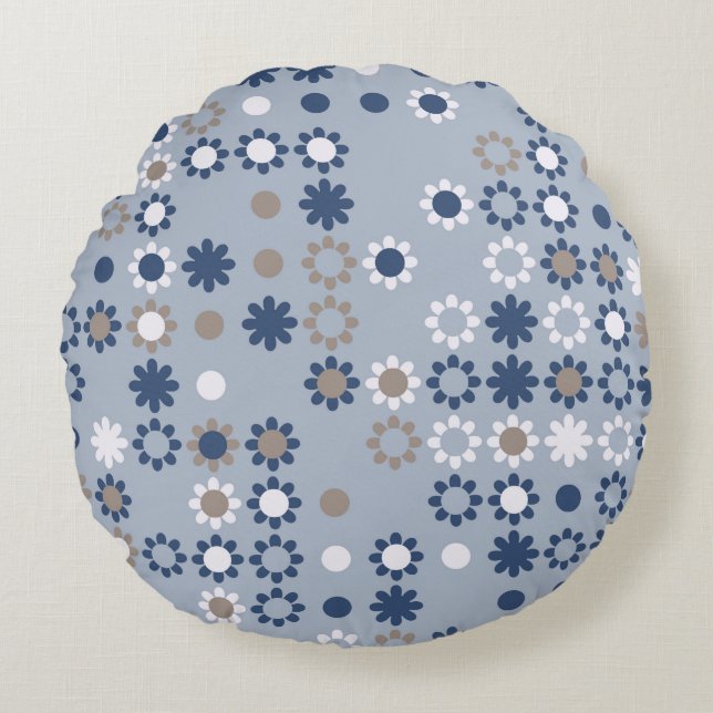 Seamless pattern with coloured elements,  vintage  round cushion (Front)
