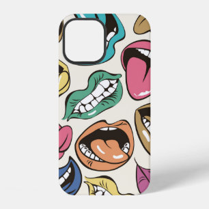 seamless pattern with coloured lips with differen iPhone 12 case