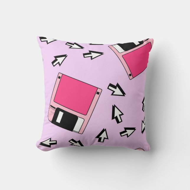 Seamless pattern with colourful floppy disc in vap cushion (Front)