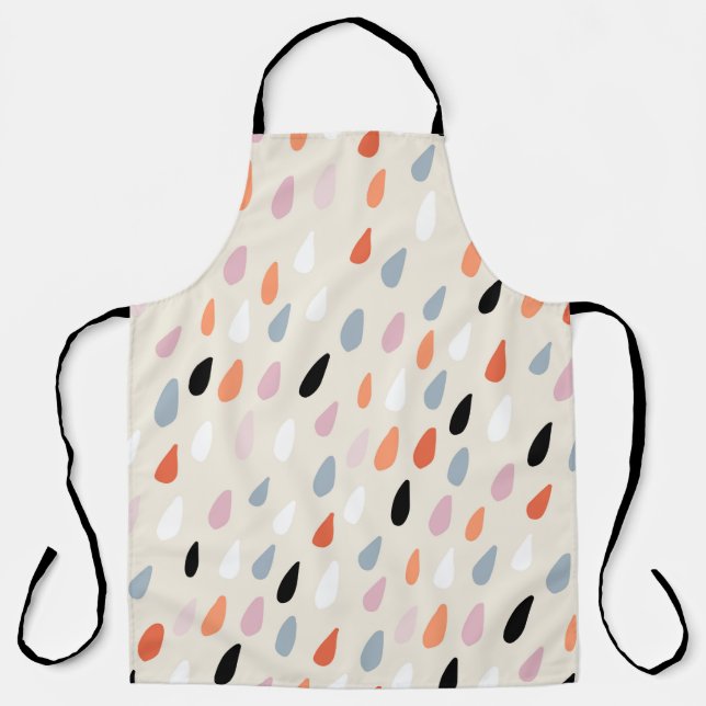 Seamless pattern with colourful hand drawdrops sta apron (Front)