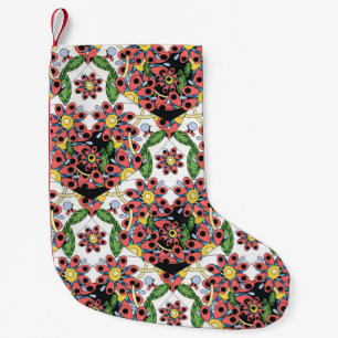 Seamless pattern with colourful hearts small christmas stocking
