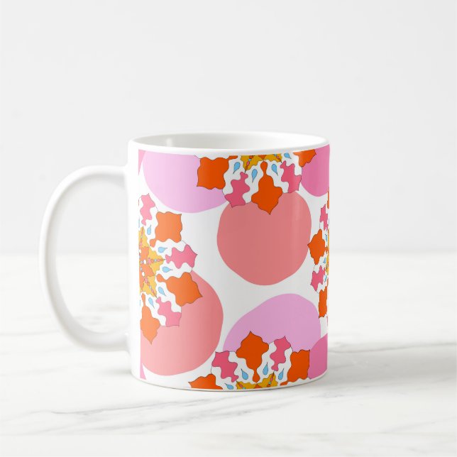 Seamless pattern with colourful mandalas. Bright t Coffee Mug (Left)