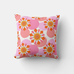 Seamless pattern with colourful mandalas. Bright t Cushion