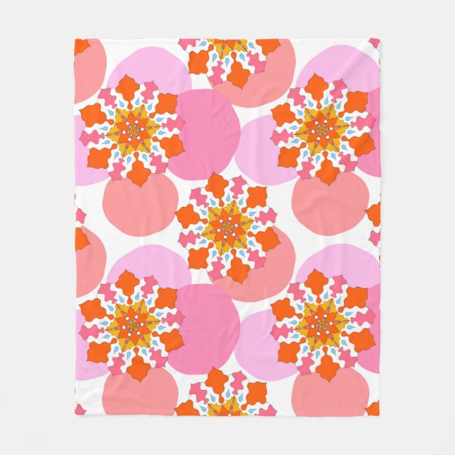 Seamless pattern with colourful mandalas. Bright t Fleece Blanket (Front)