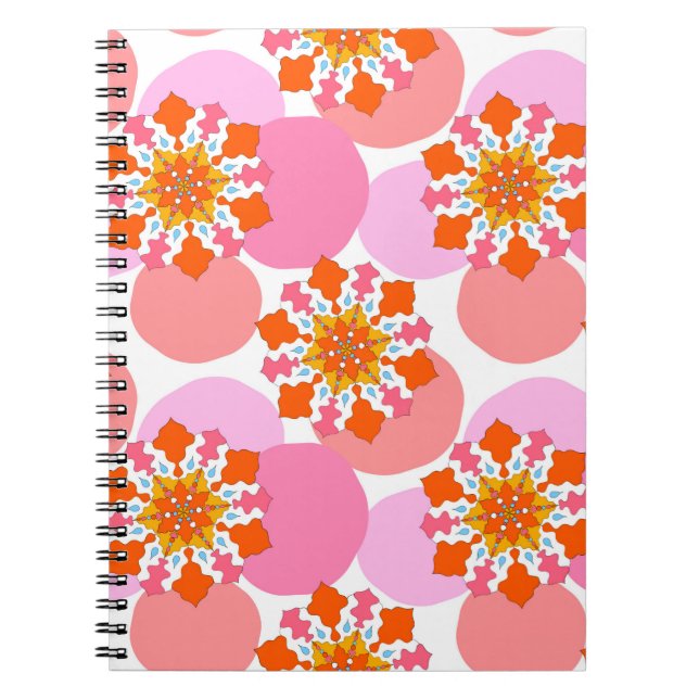 Seamless pattern with colourful mandalas. Bright t Notebook (Front)