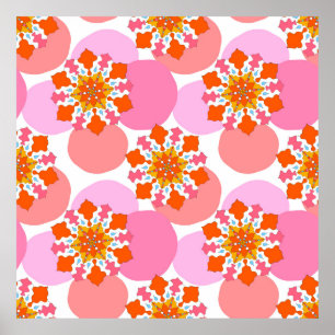 Seamless pattern with colourful mandalas. Bright t Poster