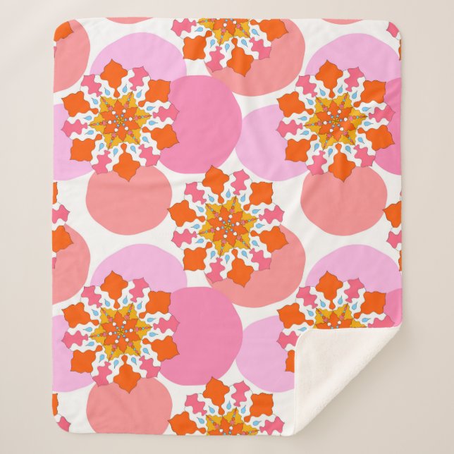 Seamless pattern with colourful mandalas. Bright t Sherpa Blanket (Front)