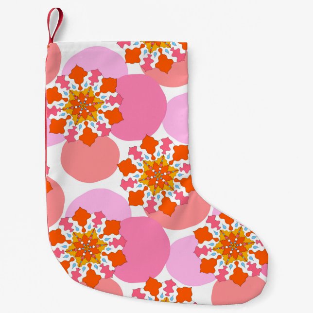 Seamless pattern with colourful mandalas. Bright t Small Christmas Stocking (Front)