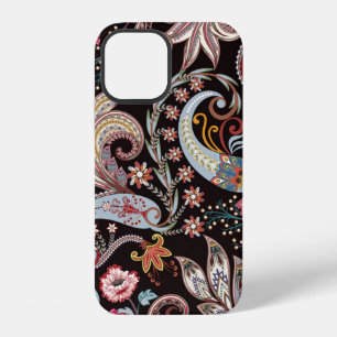 Seamless pattern with colourful paisley floral iPhone 12 case