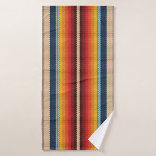 Seamless pattern with colourful serape stripes bath towel