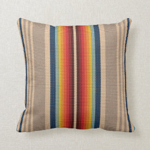 Seamless pattern with colourful serape stripes cushion
