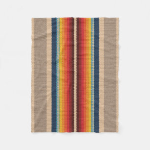 Seamless pattern with colourful serape stripes fleece blanket