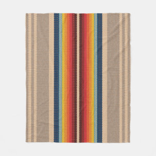 Seamless pattern with colourful serape stripes fleece blanket