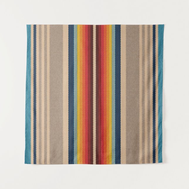 Seamless pattern with colourful serape stripes tapestry (Front)