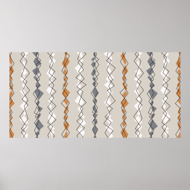 Seamless pattern with colourful stripes poster (Front)