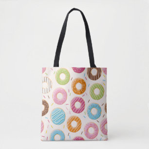 Seamless pattern with colourful tasty glossy dough tote bag