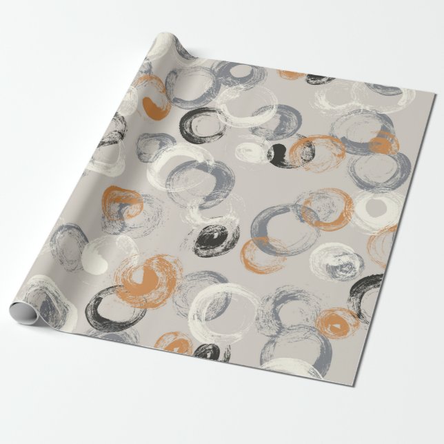 Seamless pattern with colourful watercolor circles wrapping paper (Unrolled)