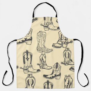 Seamless pattern with cowboy boots. cowboy,cowgirl apron