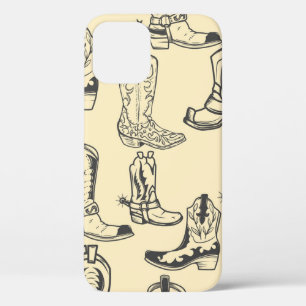 Seamless pattern with cowboy boots. cowboy,cowgirl iPhone 12 case