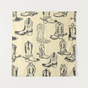 Seamless pattern with cowboy boots. cowboy,cowgirl tapestry