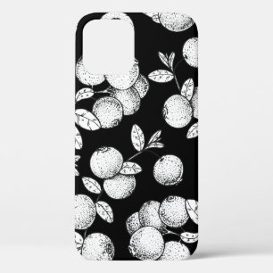 Seamless pattern with cranberry. Hand drawn sketch iPhone 12 Case