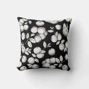 Seamless pattern with cranberry. Hand drawn sketch Cushion