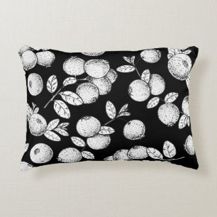 Seamless pattern with cranberry. Hand drawn sketch Decorative Cushion