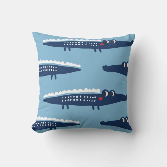 Seamless pattern with crocodiles cushion (Front)