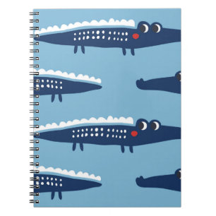 Seamless pattern with crocodiles notebook
