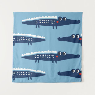Seamless pattern with crocodiles tapestry