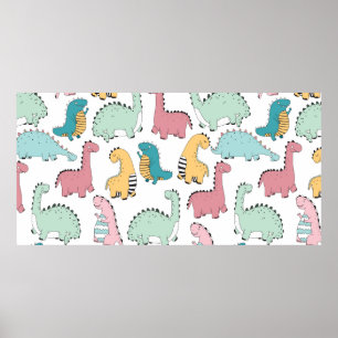seamless pattern with cute colored, bright, pink, poster