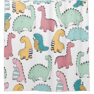 seamless pattern with cute colored, bright, pink, shower curtain