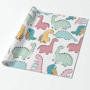 seamless pattern with cute colored, bright, pink, wrapping paper