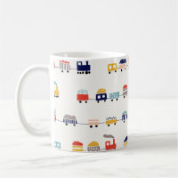 Seamless pattern with cute colour trains